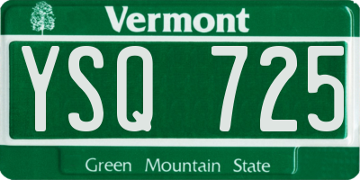 VT license plate YSQ725