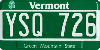 VT license plate YSQ726