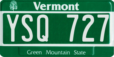 VT license plate YSQ727