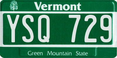 VT license plate YSQ729