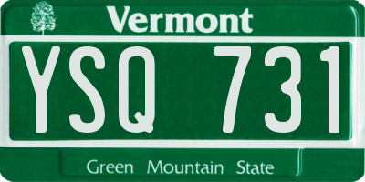VT license plate YSQ731