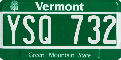 VT license plate YSQ732