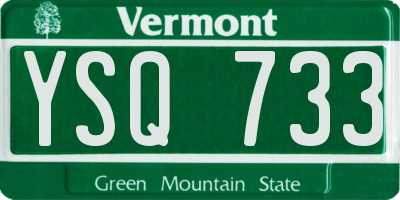 VT license plate YSQ733