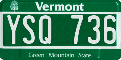 VT license plate YSQ736