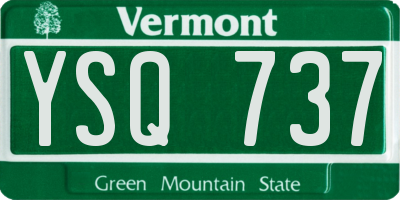 VT license plate YSQ737