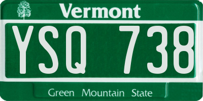 VT license plate YSQ738