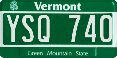 VT license plate YSQ740