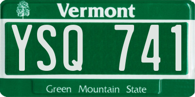 VT license plate YSQ741