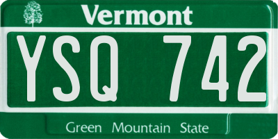 VT license plate YSQ742