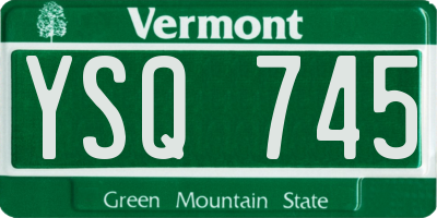 VT license plate YSQ745