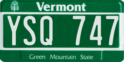 VT license plate YSQ747