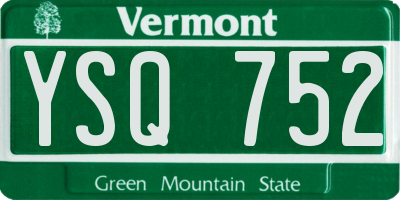 VT license plate YSQ752