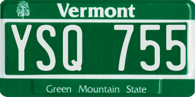 VT license plate YSQ755