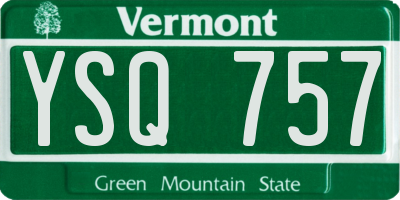 VT license plate YSQ757