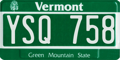 VT license plate YSQ758