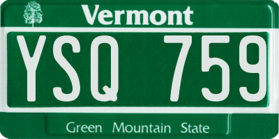 VT license plate YSQ759
