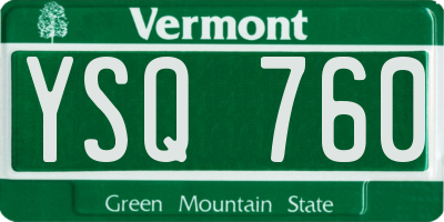 VT license plate YSQ760