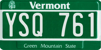 VT license plate YSQ761