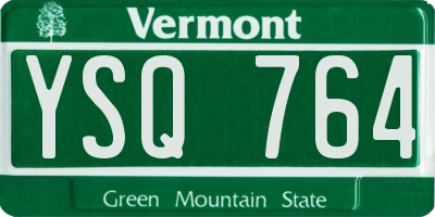 VT license plate YSQ764