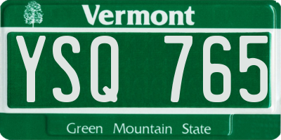 VT license plate YSQ765
