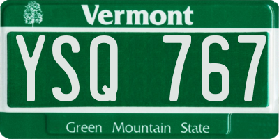 VT license plate YSQ767