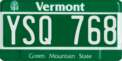VT license plate YSQ768
