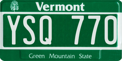 VT license plate YSQ770