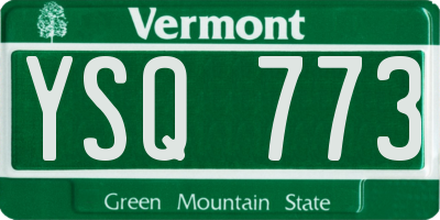 VT license plate YSQ773