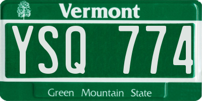 VT license plate YSQ774
