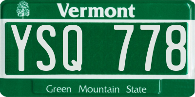 VT license plate YSQ778