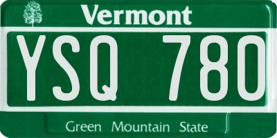 VT license plate YSQ780