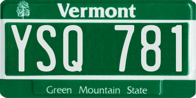 VT license plate YSQ781