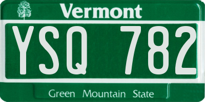 VT license plate YSQ782