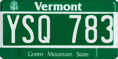 VT license plate YSQ783