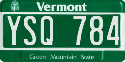 VT license plate YSQ784