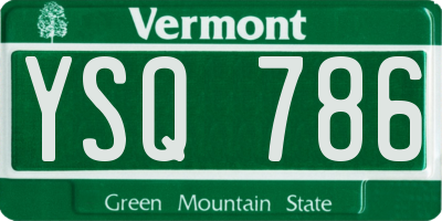 VT license plate YSQ786