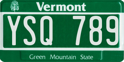 VT license plate YSQ789