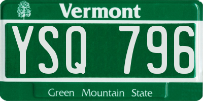 VT license plate YSQ796