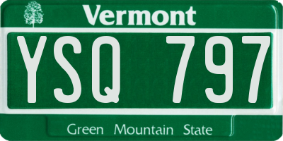 VT license plate YSQ797