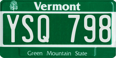 VT license plate YSQ798