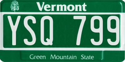 VT license plate YSQ799