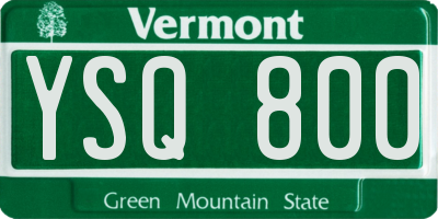 VT license plate YSQ800