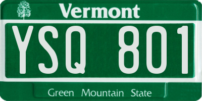 VT license plate YSQ801