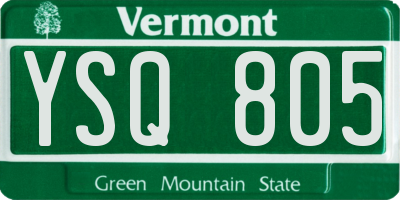 VT license plate YSQ805