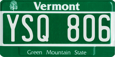 VT license plate YSQ806