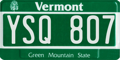VT license plate YSQ807