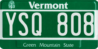 VT license plate YSQ808