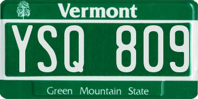 VT license plate YSQ809