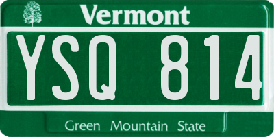 VT license plate YSQ814