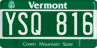 VT license plate YSQ816